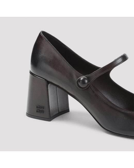 Miu Miu Black Logo High Heels