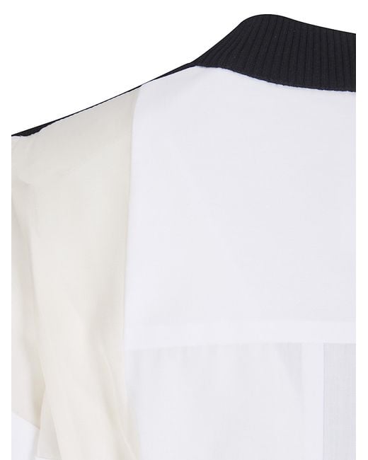 Sacai Black Short Sleeve Crewneck Dress