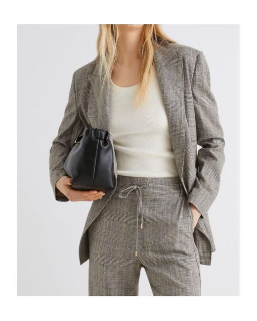 Marella Gray Flowing Double-Breasted Blazer