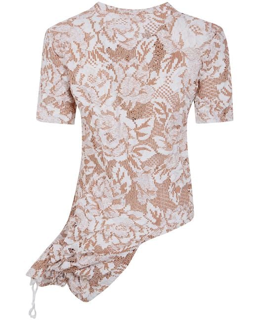 Comme des Garçons Pink Comme Des Garçons Floral-Embroidered Asymmetric Blouse