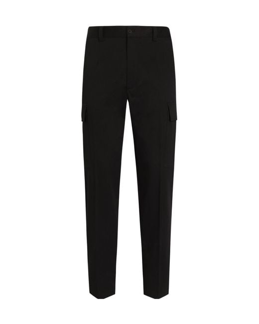 Dolce & Gabbana Black Logo Plaque Cargo Pants for men