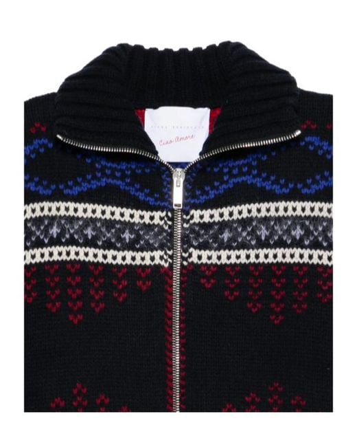 Giada Benincasa Blue Ciao Amore Knit Jacket
