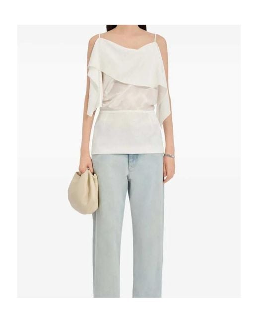 MM6 by Maison Margiela White Thin-Strapped Tank Top