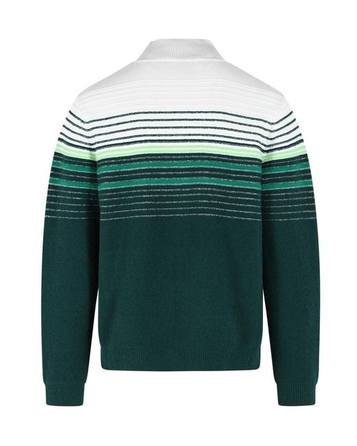 Casablanca Green Boucle Striped Zip Up Jacket for men