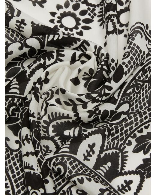 Weekend by Maxmara Black Printed Square Shawl