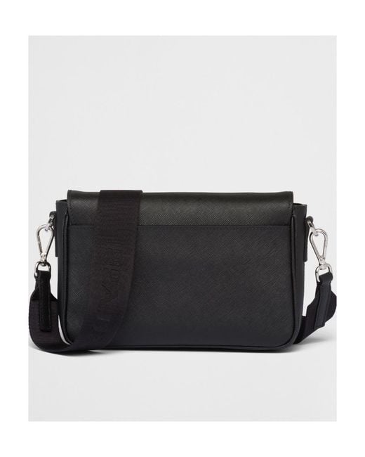 Prada Black Saffiano Leather Shoulder Bag for men