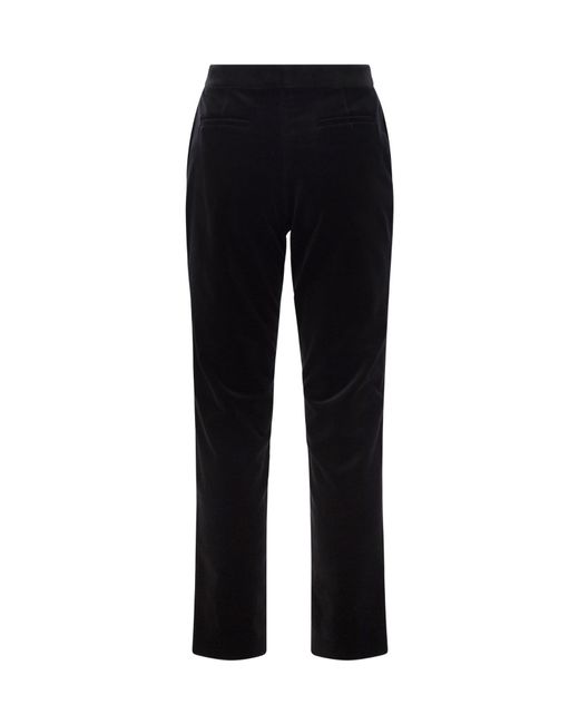 Fabiana Filippi Black Straight-Leg Velvet Trousers