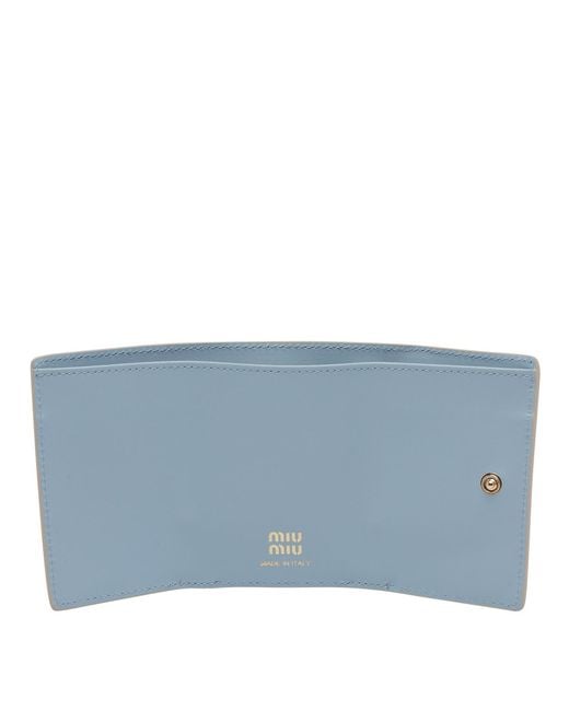 Miu Miu White Logo-Detailed Tri-Fold Wallet