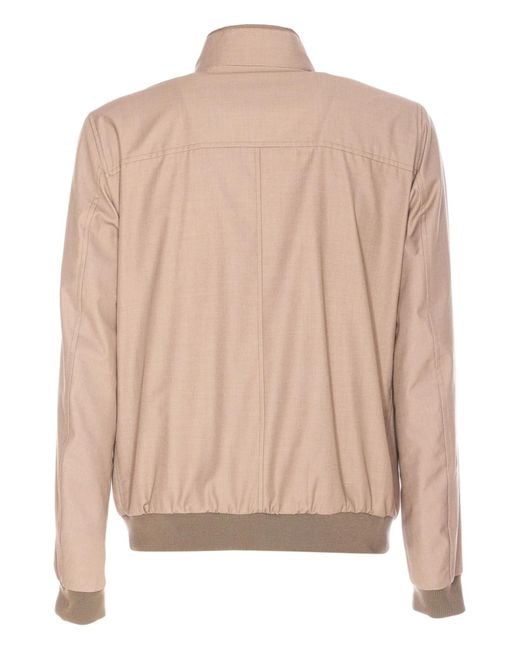 Moorer Natural High-Necked Jacket for men