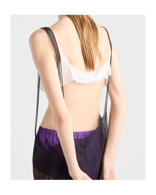 Prada White Crepe De Chine Top