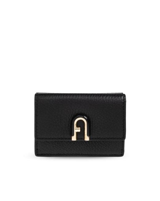 Furla Black Idea Logo Plaque Small Wallet