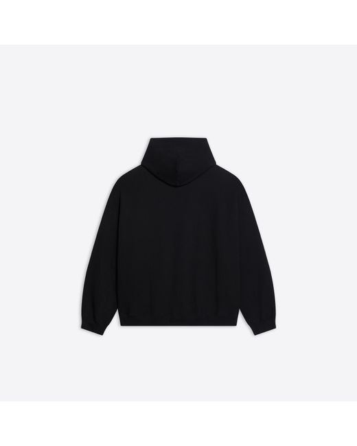 Balenciaga Black Logo-Print Hoodie for men