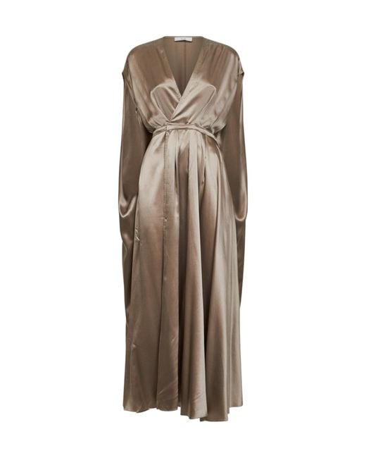 Co. Brown Draped Cape Wrap Dress