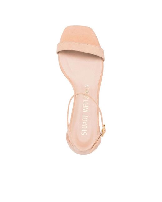 Stuart Weitzman Pink Peep-Toe, Patent-Leather Booties