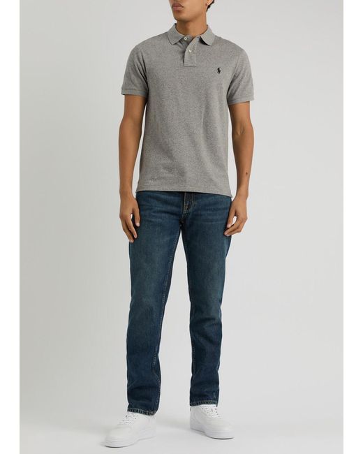 Polo Ralph Lauren Gray Slim Piqué Cotton Polo Shirt for men