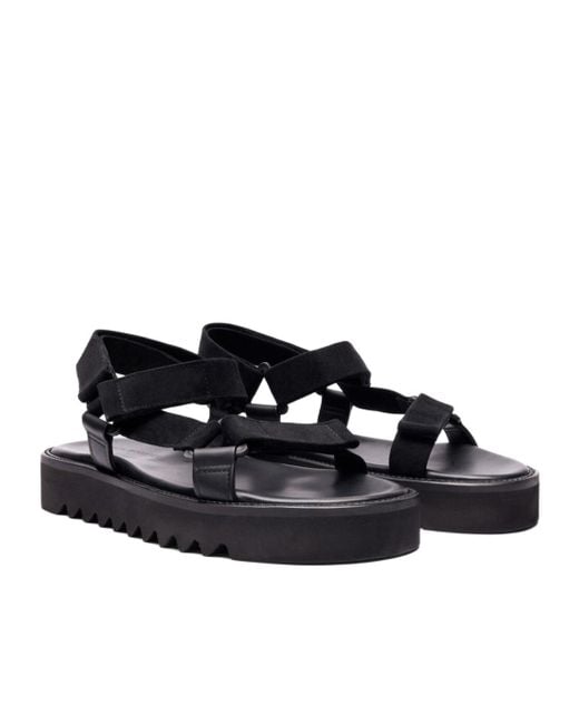 Scarosso Black Round-Toe Sandals for men