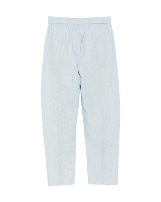 Semicouture Blue Buddy Embroidered Trousers