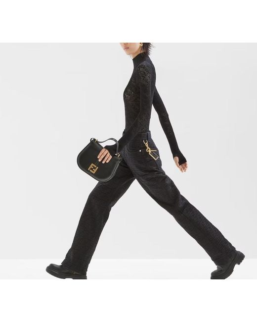 Fendi Black Cmon Medium Shoulder Bag