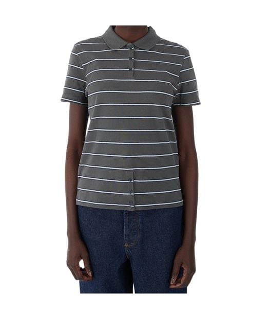 Paloma Wool Blue Striped Short-Sleeved Polo Shirt