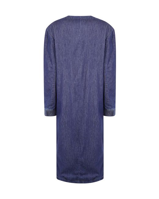 Dries Van Noten Blue Long-Sleeved Denim Coat