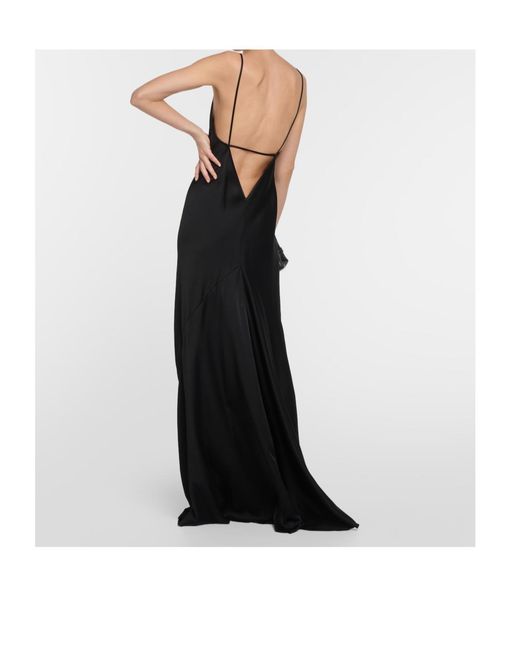Victoria Beckham Black Satin Slip Dress