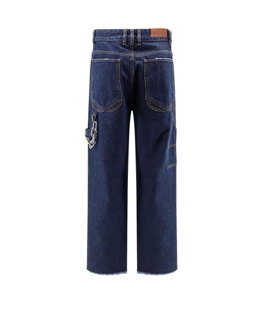 DARKPARK Blue Chain Adorned Relax Fit Worker Denim for men