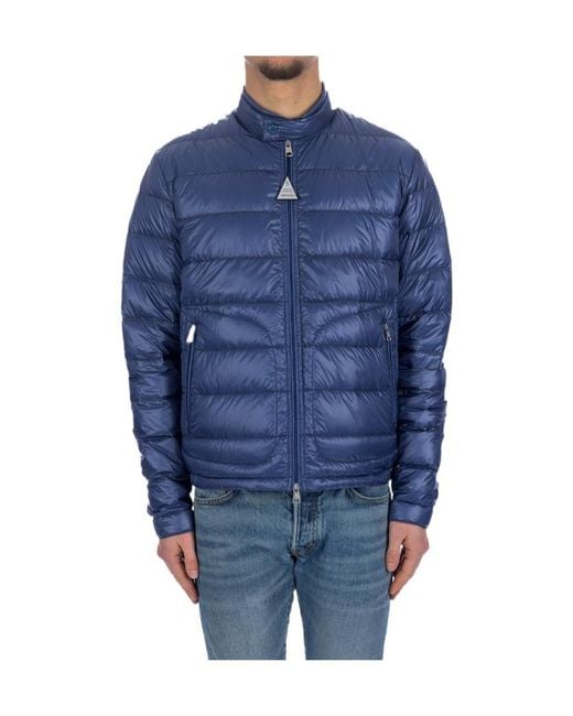 Moncler Blue Long-Sleeved Down Jacket for men
