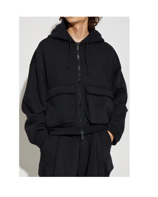 DSquared² Black Hooded Ribbed Jacket for men