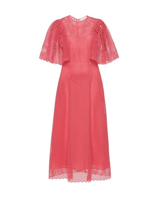 Ulla Johnson Pink Gracelle Eyelet Cotton Dress