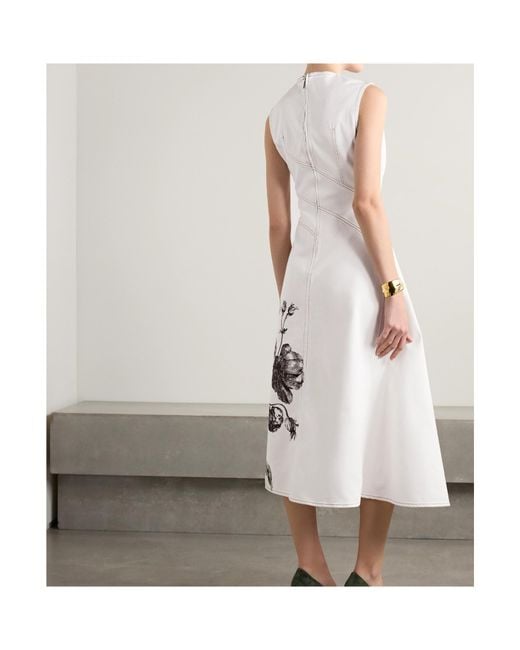 Erdem White Sleeveless Midi Dress