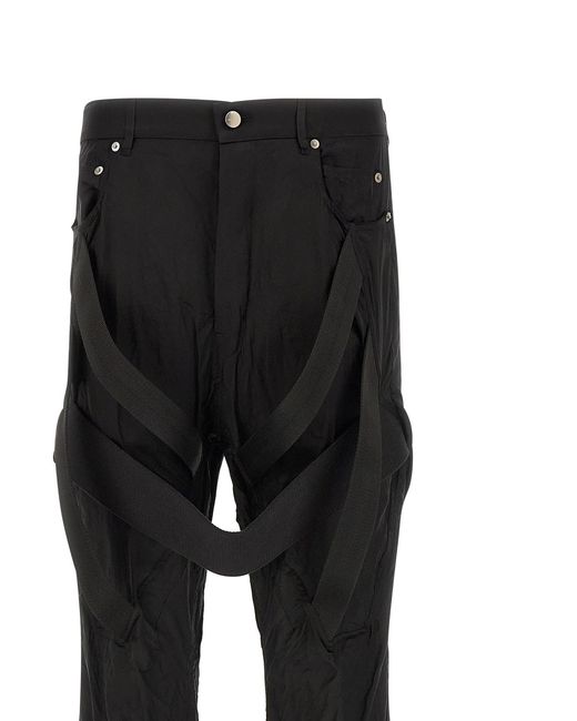 Rick Owens Black Megastrapped Flared Jeans for men