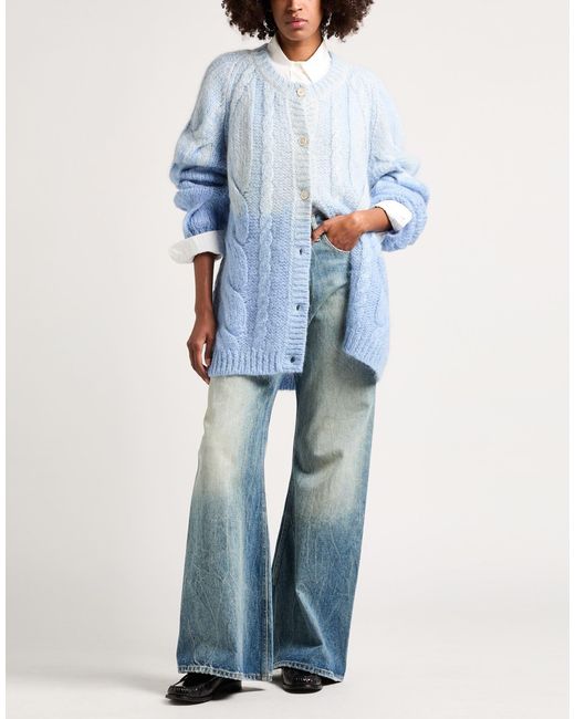 Maison Margiela Blue Long Sleeves Cardigan