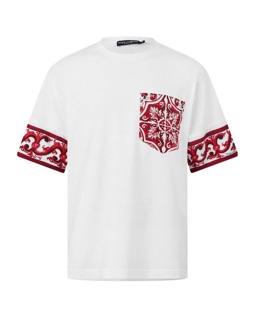 Dolce & Gabbana White Neck Short-Sleeve Tee for men