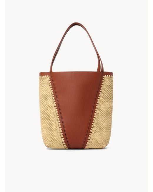 Chloé Brown Logo-Detail Charm-Detail Tote Bag