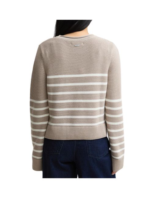 Barbour White Minimalist Crew Neck Sweater