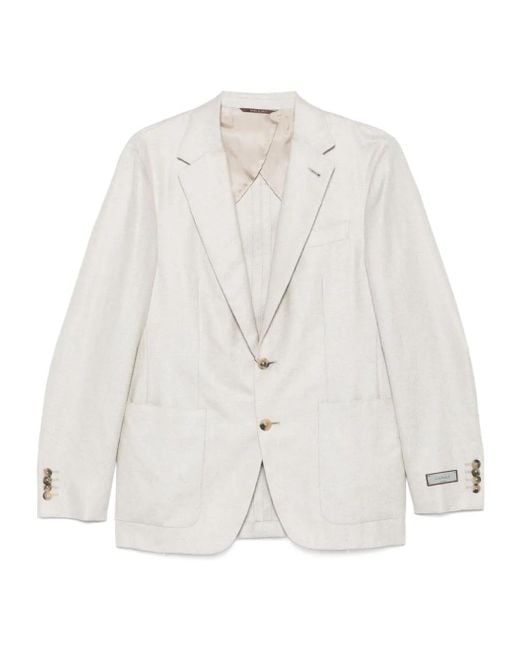 Canali White Single-Breasted Blazer for men