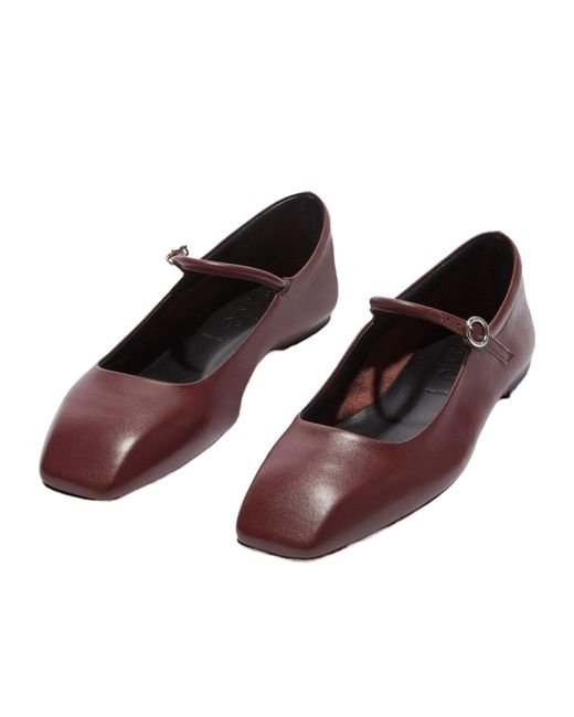 Aeyde Brown Nappa Leather Flat Shoes