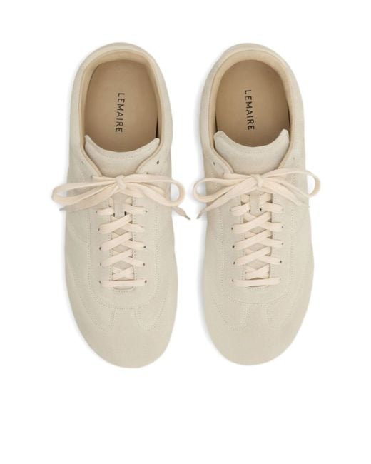 Lemaire White Quilted Suede Sneakers