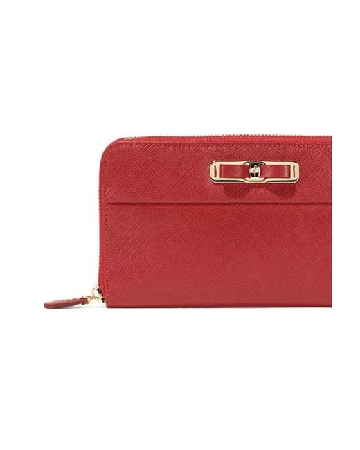 Ferragamo Red Logo Details Wallet