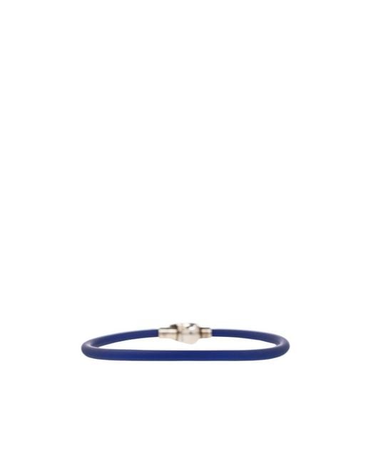 McQueen White Skull Charm Magnetic-Fastened Bracelet for men