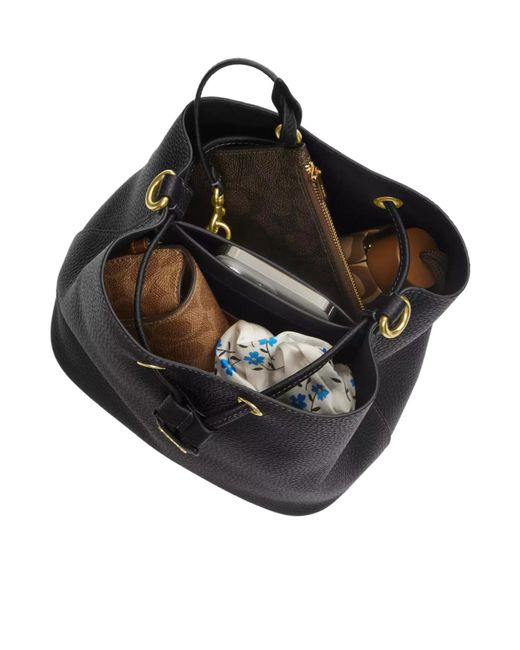 COACH Black Rowan Bucket Bag
