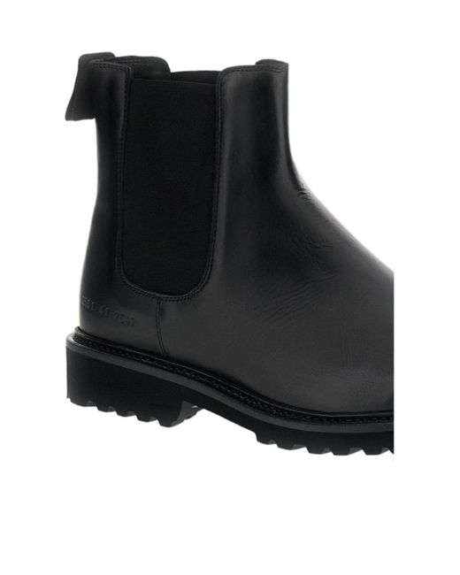 Common Projects Black Round Toe Ankle Boots for men