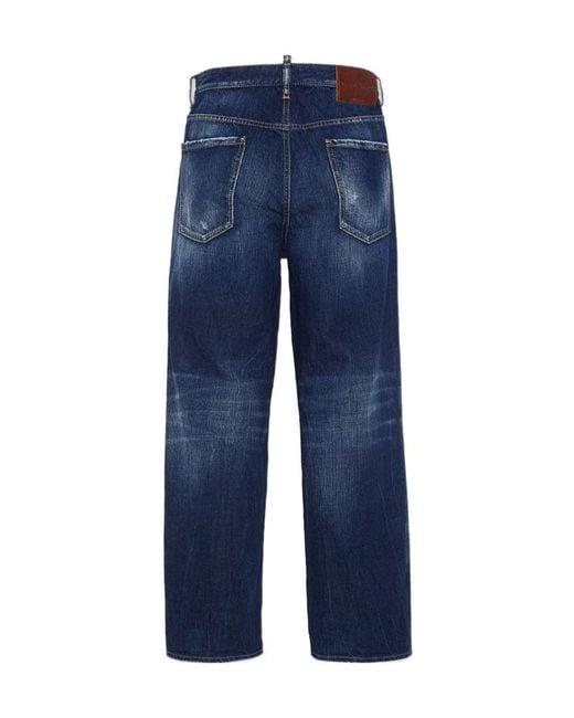 DSquared² Blue Be Cool Be Nice Wash Loose Jeans for men