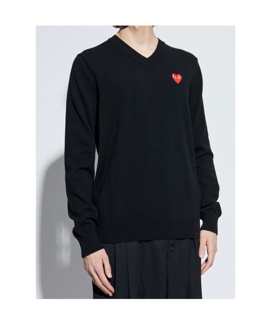 COMME DES GARÇONS PLAY Blue Long-Sleeved Sweater for men