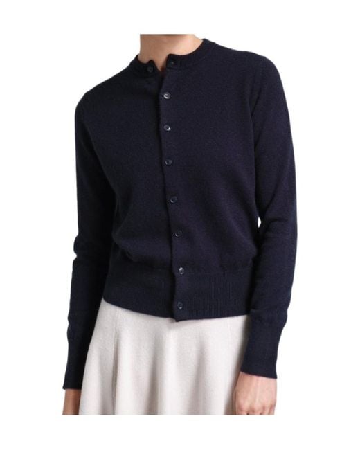 Extreme Cashmere Blue Long-Sleeved Knitted Cardigan