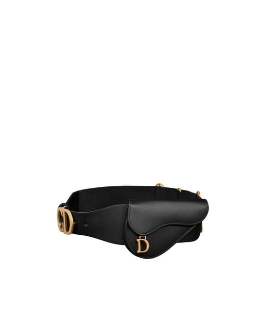 Dior Black Saddle Pouch Belt