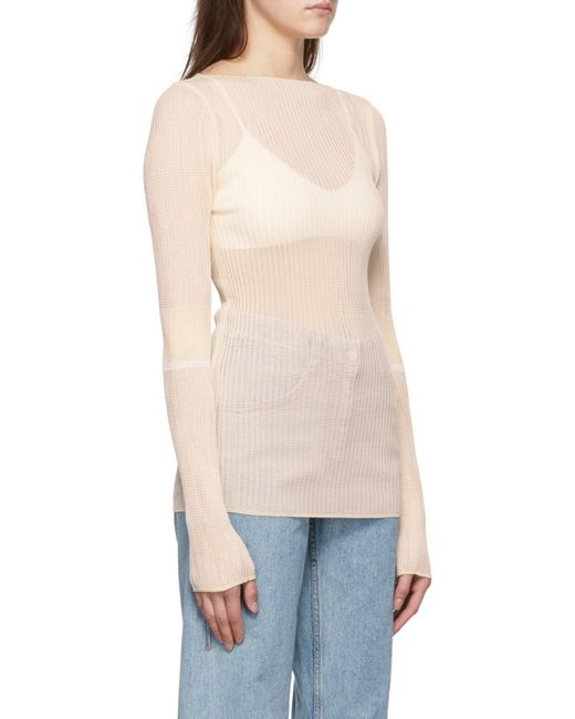 Low Classic White Boat-Neck Knitted Jumper