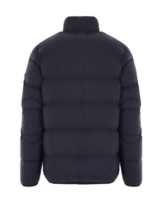 Stone Island Blue Compass-Patch Padded Down Jacket for men