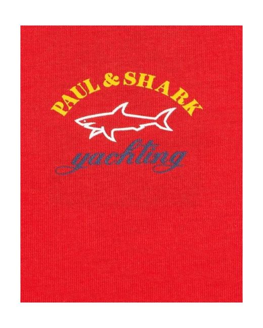 Paul & Shark Red Logo Printed T-Shirt for men