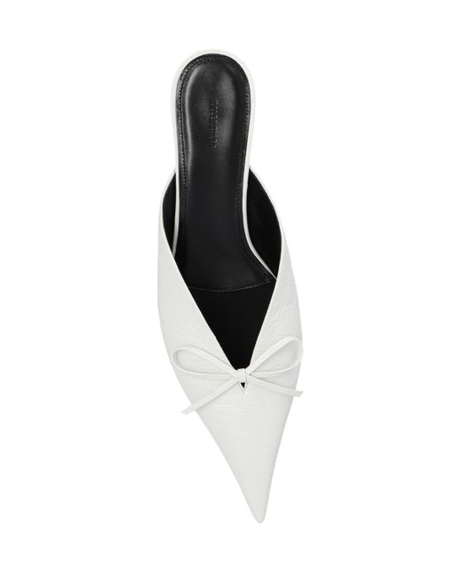 Balenciaga White Knife Bow Detailed Mules